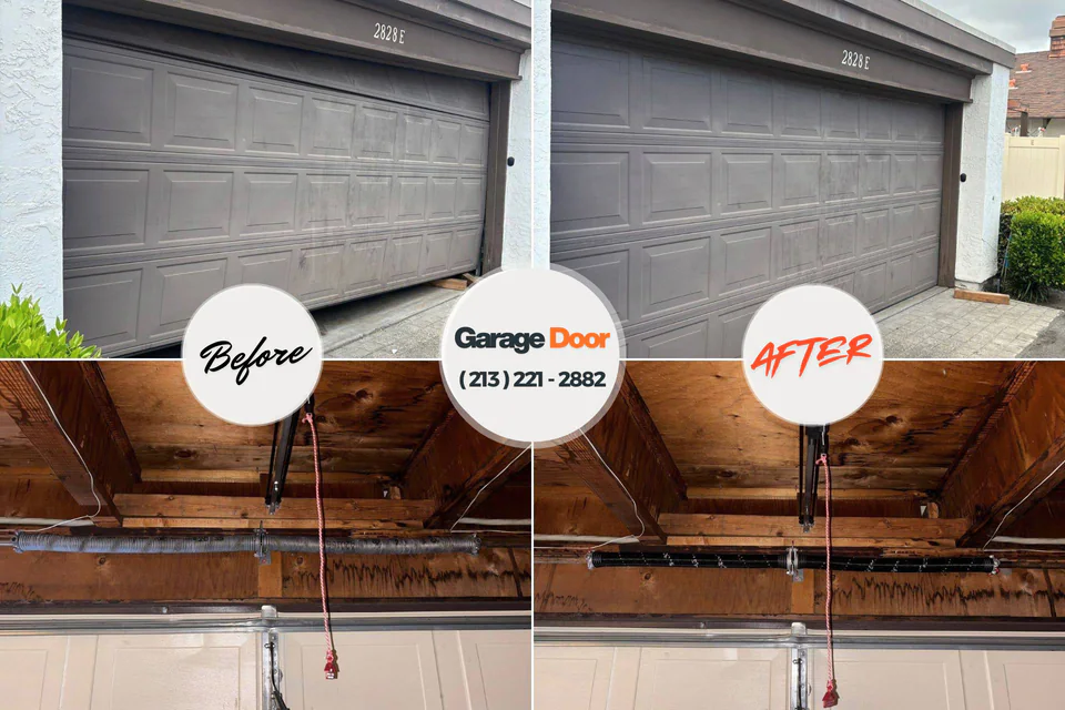 Before and after: garage door repair Pamplico, SC